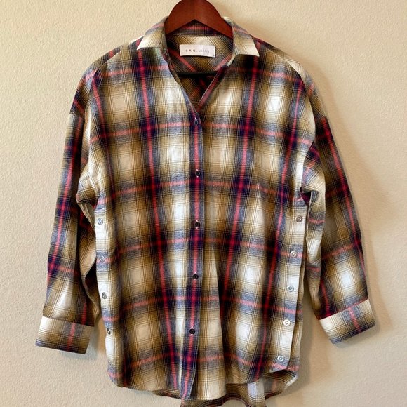 IRO Milay Split-Side Checked Brushed-Cotton Oversized Shirt - Picture 12 of 16